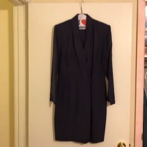 Eggplant silk coat dress